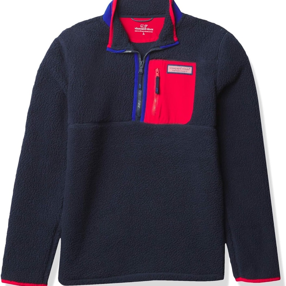Quarter zip boys Vineyard Vines Boys' Sherpa Fleece quarter zip Pullover